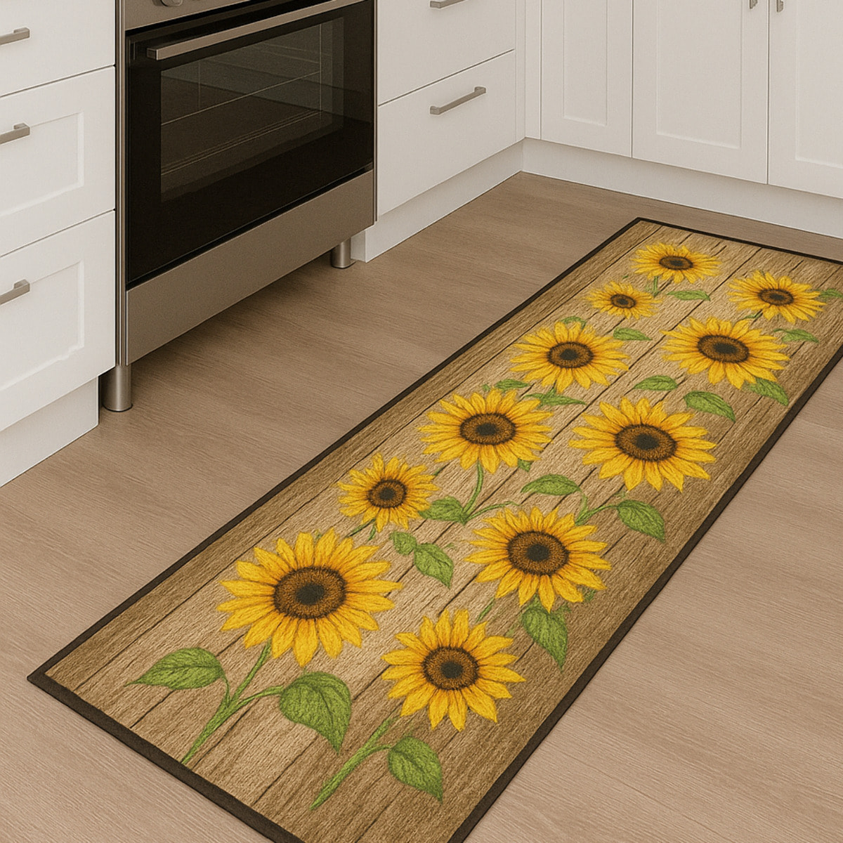 CASSESE HOME Passatoia/Tappeto Bordato in Poliestere con Retro Antiscivolo in PVC Made in Italy_Dec.94