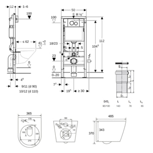 Duofix pack WC bâti-support + WC suspendu sans bride Swiss Aqua Technologies avec abattant SoftClose + plaque (GEBSTINWR01-FR)