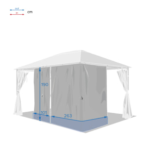 Rideaux pour tonnelle Santorini Écru (6 rideaux)