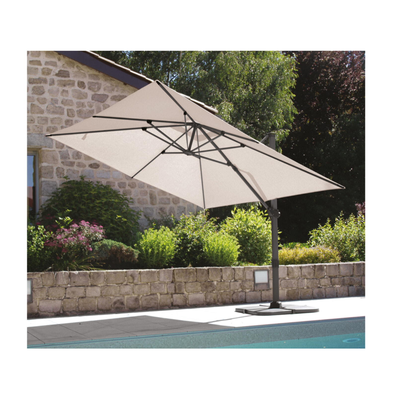 Parasol déporté 4x3m - lin - SAPHIR