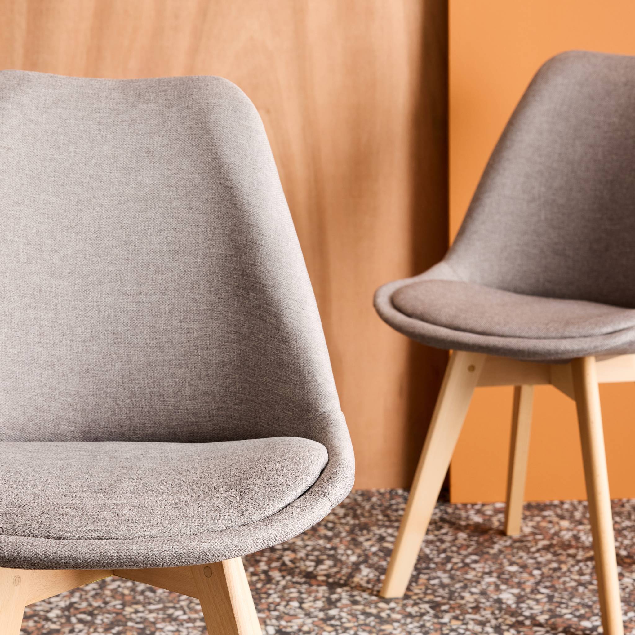 Chaise scandinave bois de hêtre et tissu (lot de 4) NILS