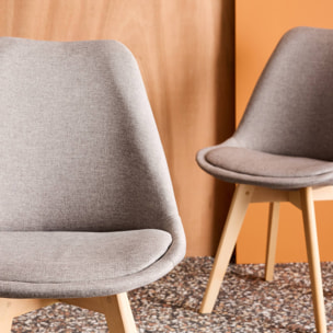 Chaise scandinave bois de hêtre et tissu (lot de 4) NILS