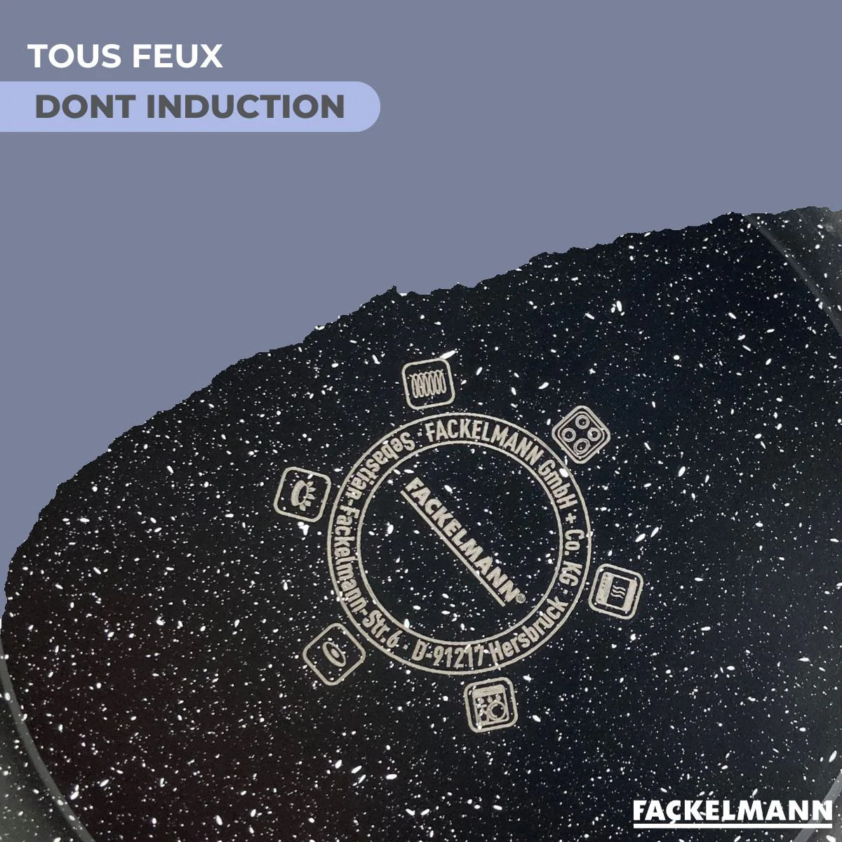 Poêle 24 cm fonte alu revêtement antiadhésif céramique sans PFAS Fackelmann