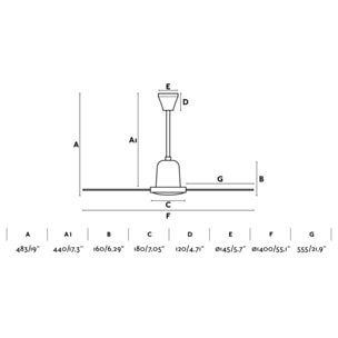 INDUS L Ventilador blanco