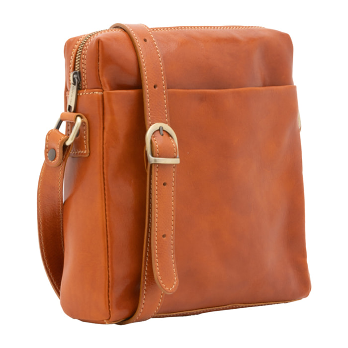 Borsa a tracolla  da uomo In Vera pelle Made in Italy 26x25x6 cm