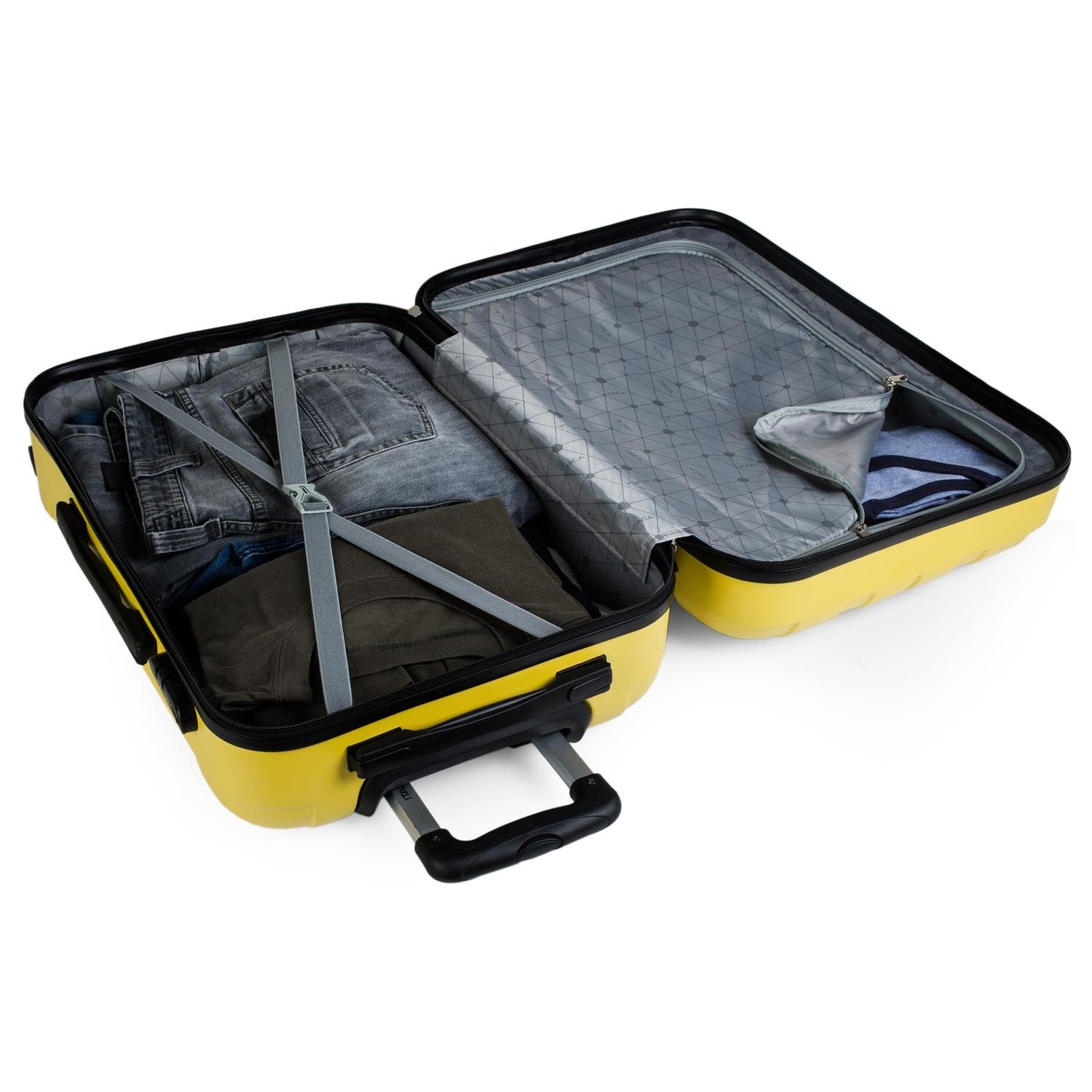 Trolley Mediano 60 Cms Y Neceser Itaca Diamond Amarillo