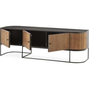 Meuble Tv 3 portes en bois de manguier - Cyrus