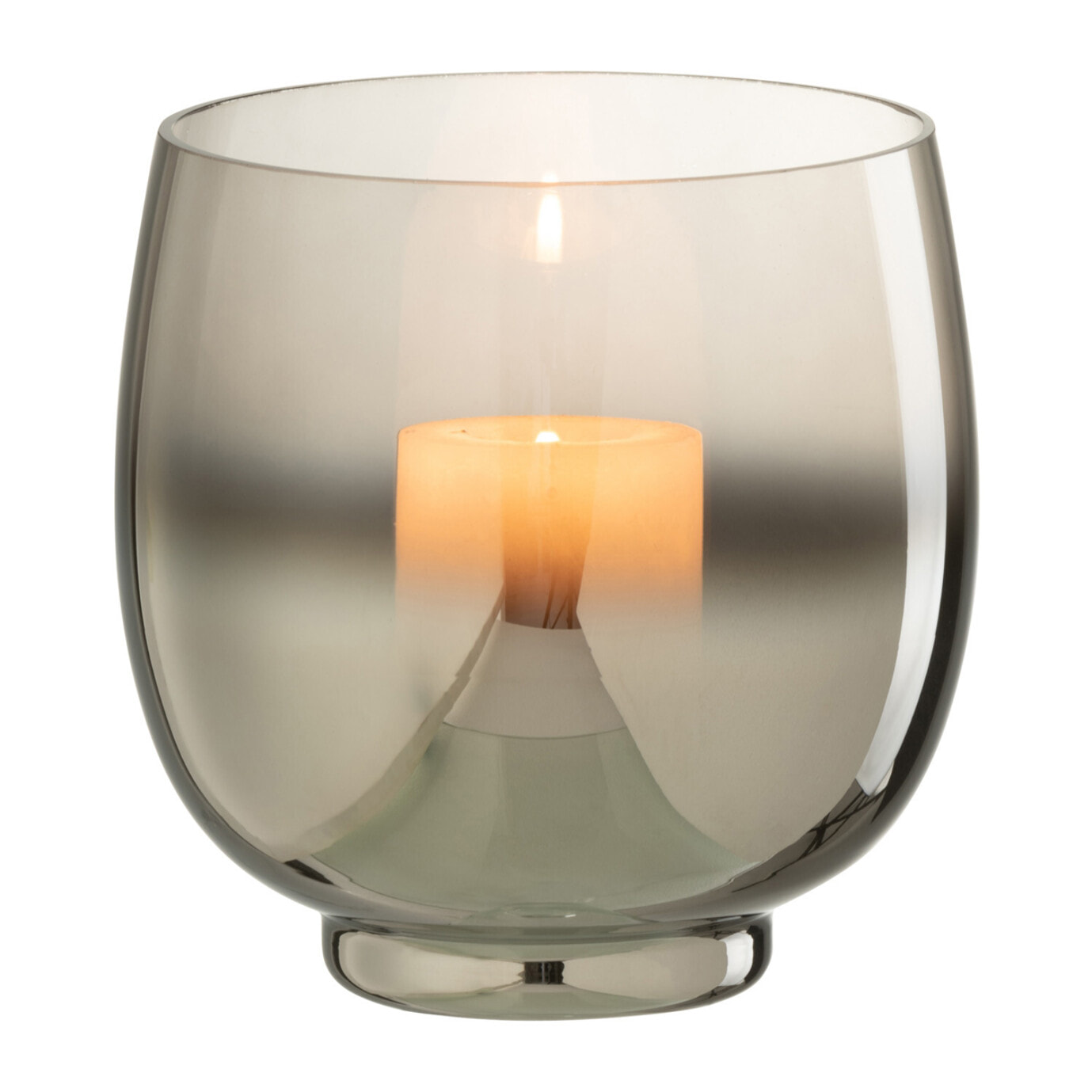 J-Line photophore Rond - verre - gris/argent - medium