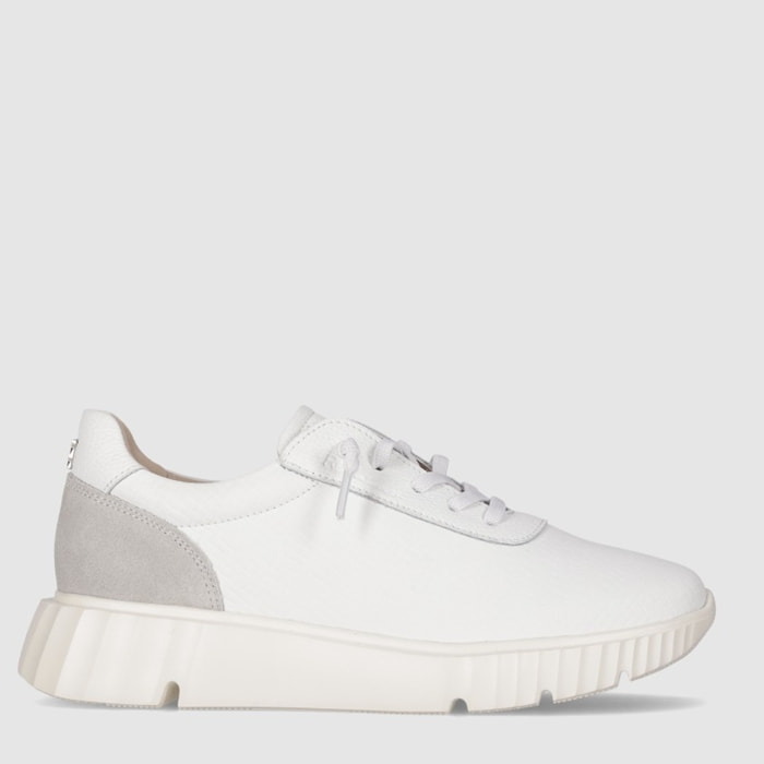 Zapatos de Piel - Blanco - Tacón: Bajo