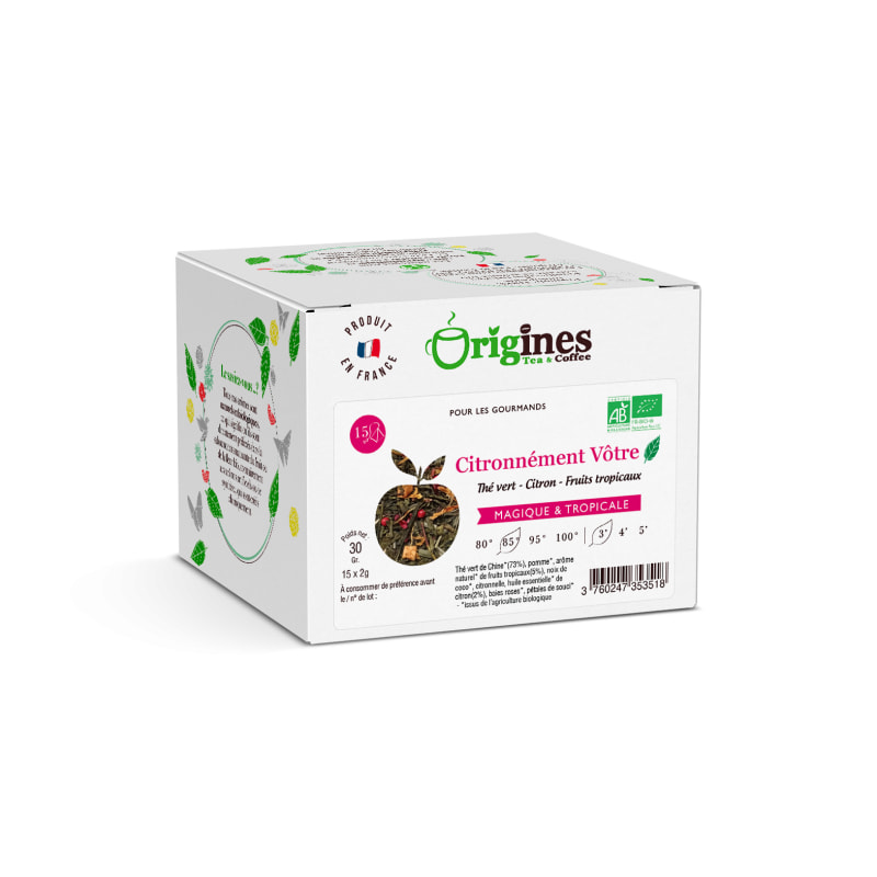 Citronnément Vôtre - Thé Vert Bio - Infusettes 15x2g