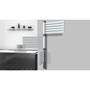 sèche-serviettes sans fluide lames plates pivotantes LCD 500W blanc & gris