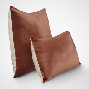 Housse de coussin velours et lin, DOUCEUR VELOURS