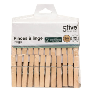 Lot de 96 pinces à linge en bois
