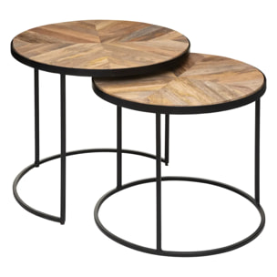 Lot de 2 tables gigognes "Basile" manguier D51/56cm