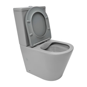 Infinitio WC à poser complet en céramique avec abattant SoftClose, gris mat (SATINF031VPSNLGRM)