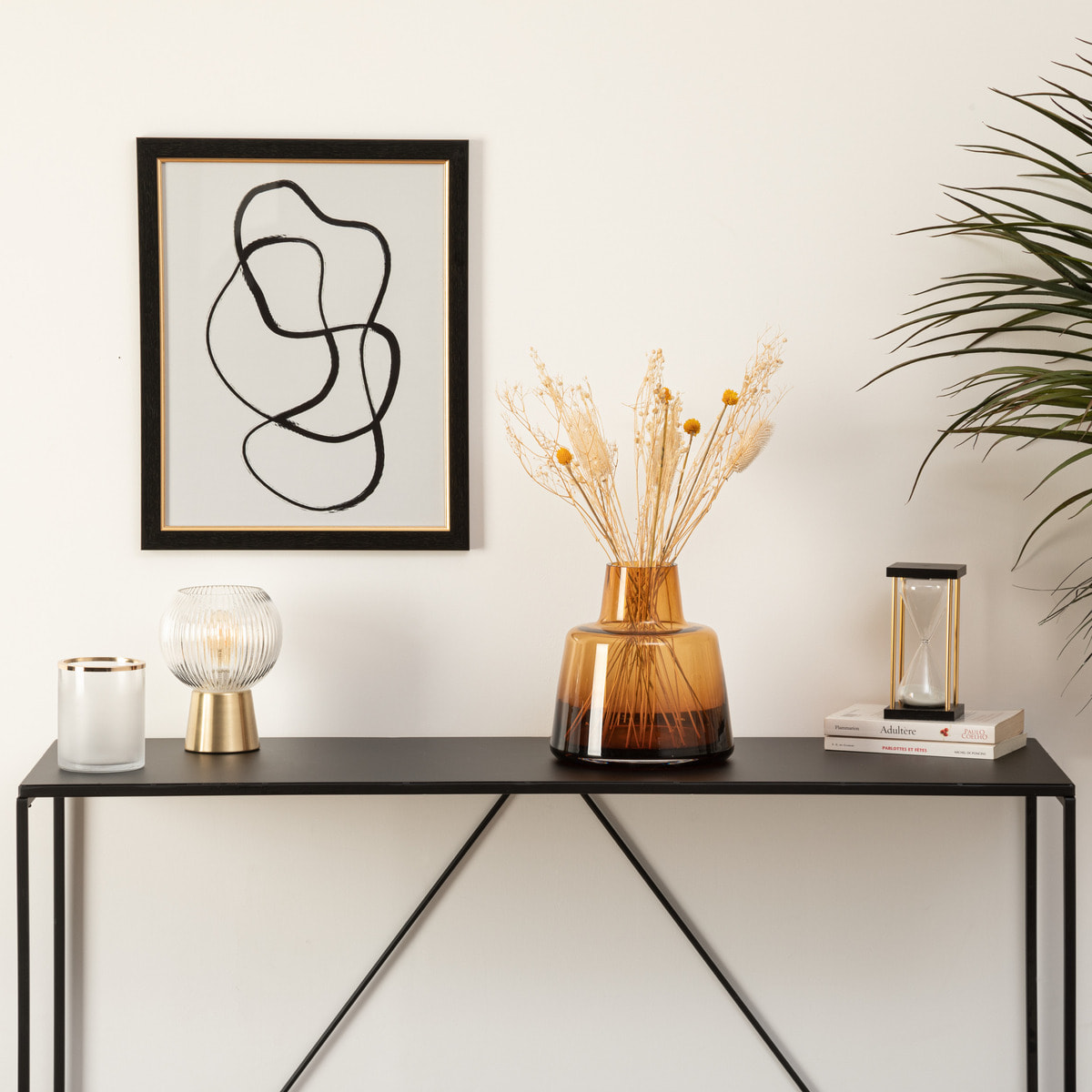 Vase verre - ambre - H23 cm