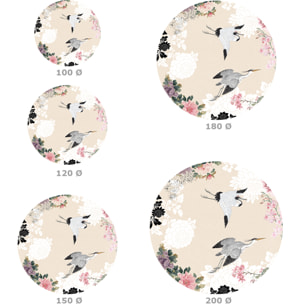 Alfombra de vinilo Hanami Redonda PVC antideslizante, vinilica para cocina o salón, lavable, estilo abstracto