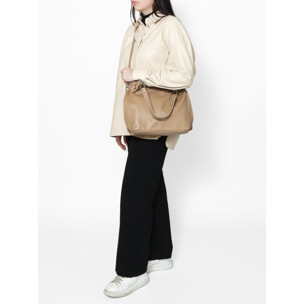 Borsa a spalla da Donna Charlotta in Vera Pelle Made in Italy 30x38x12 cm