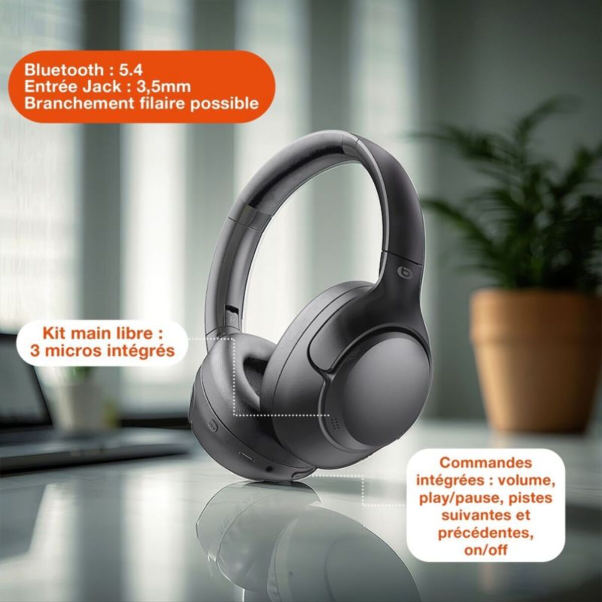 Casque ESSENTIELB AB1070 Bluetooth NC