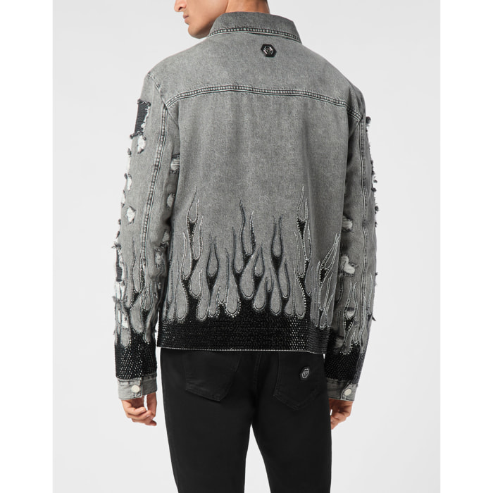 PHILIPP PLEIN Chaqueta vaquera FLAME