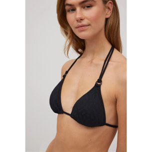 Set bikini a triangolo con trama bianca