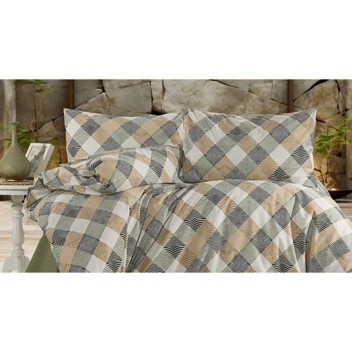 Parure housse de couette et taie(s) oreiller 100% Coton