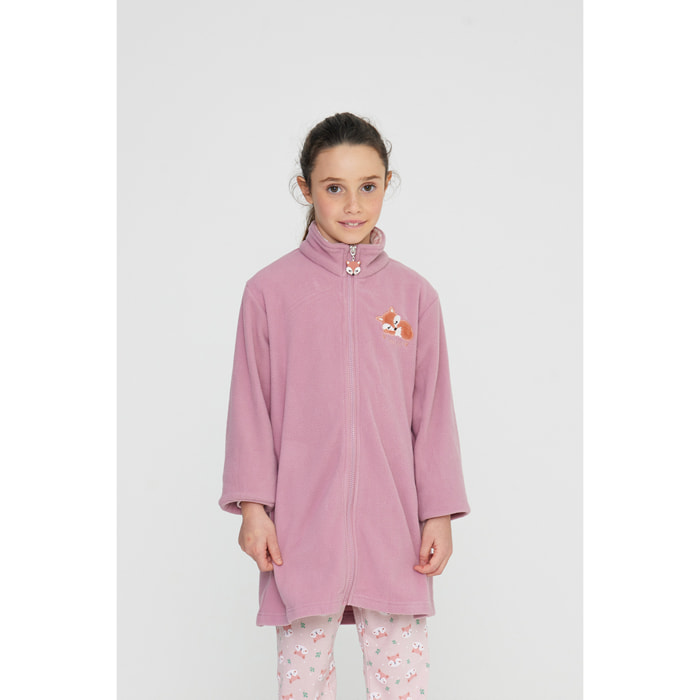 Vestaglia bambina foxy in pile con zip Noidinotte