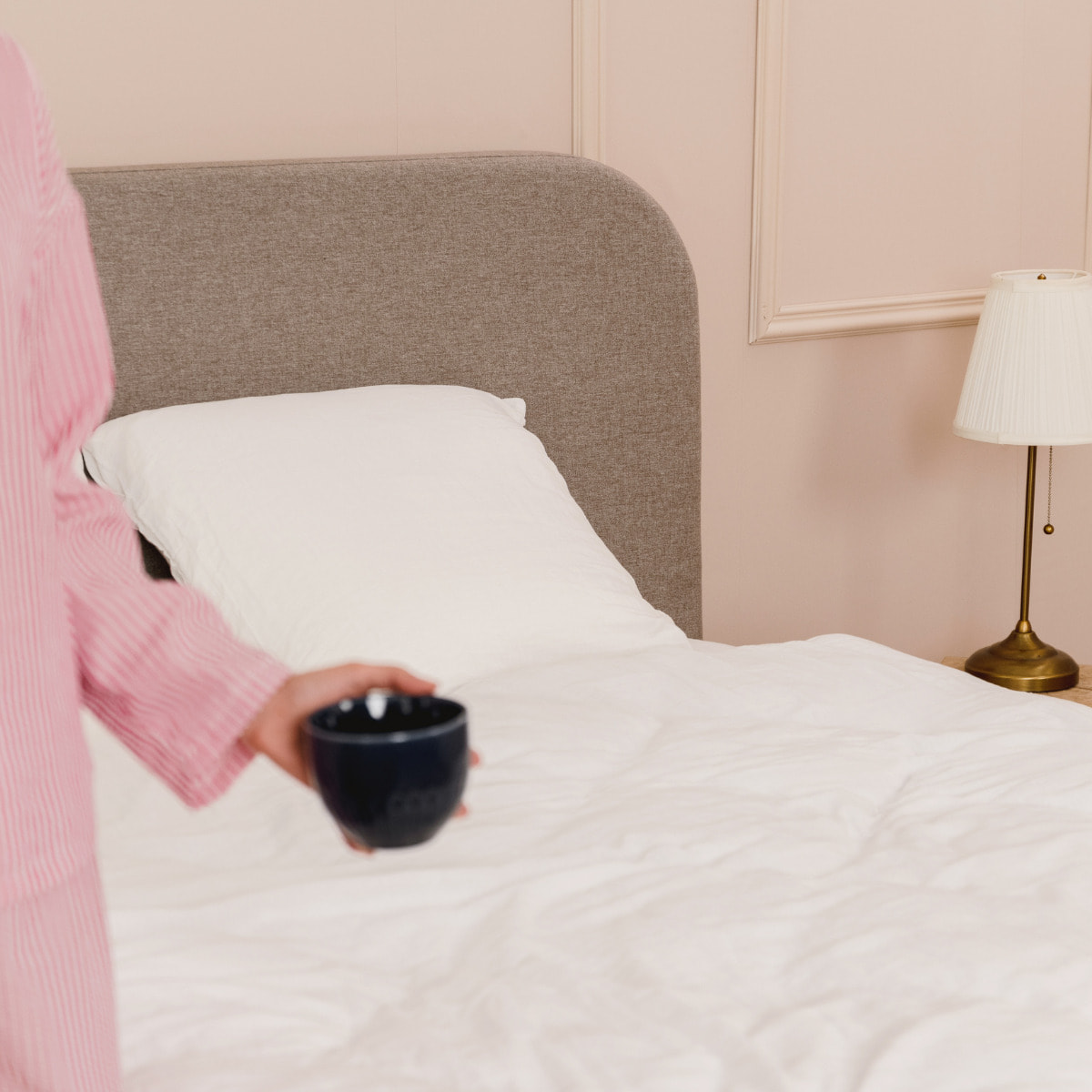 Lit Coffre NOVA tissu gris - Hypnia