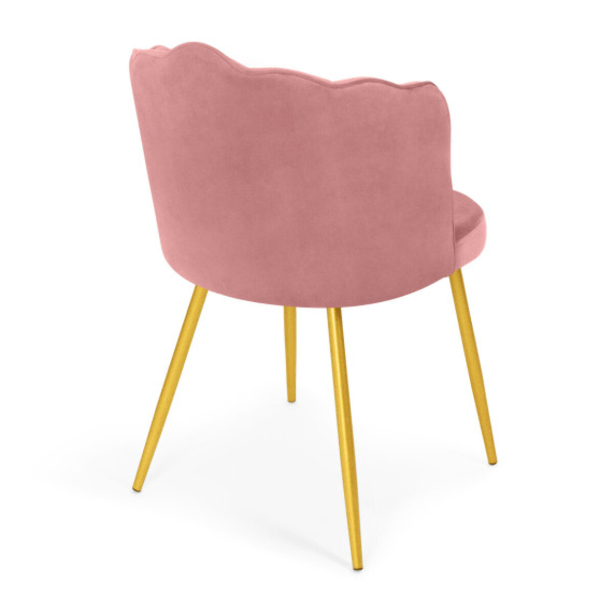 Chaises Arielle pieds dorés - Velours rose
