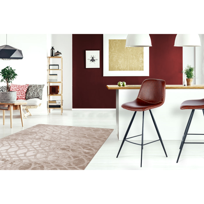 Set 2 Sgabelli da Bar Samantha in Similpelle Marrone Scuro