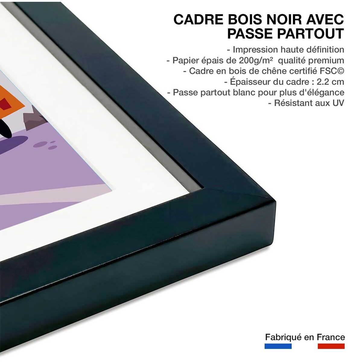 Poster de sur la route des alpes Affiche sous cadre noir