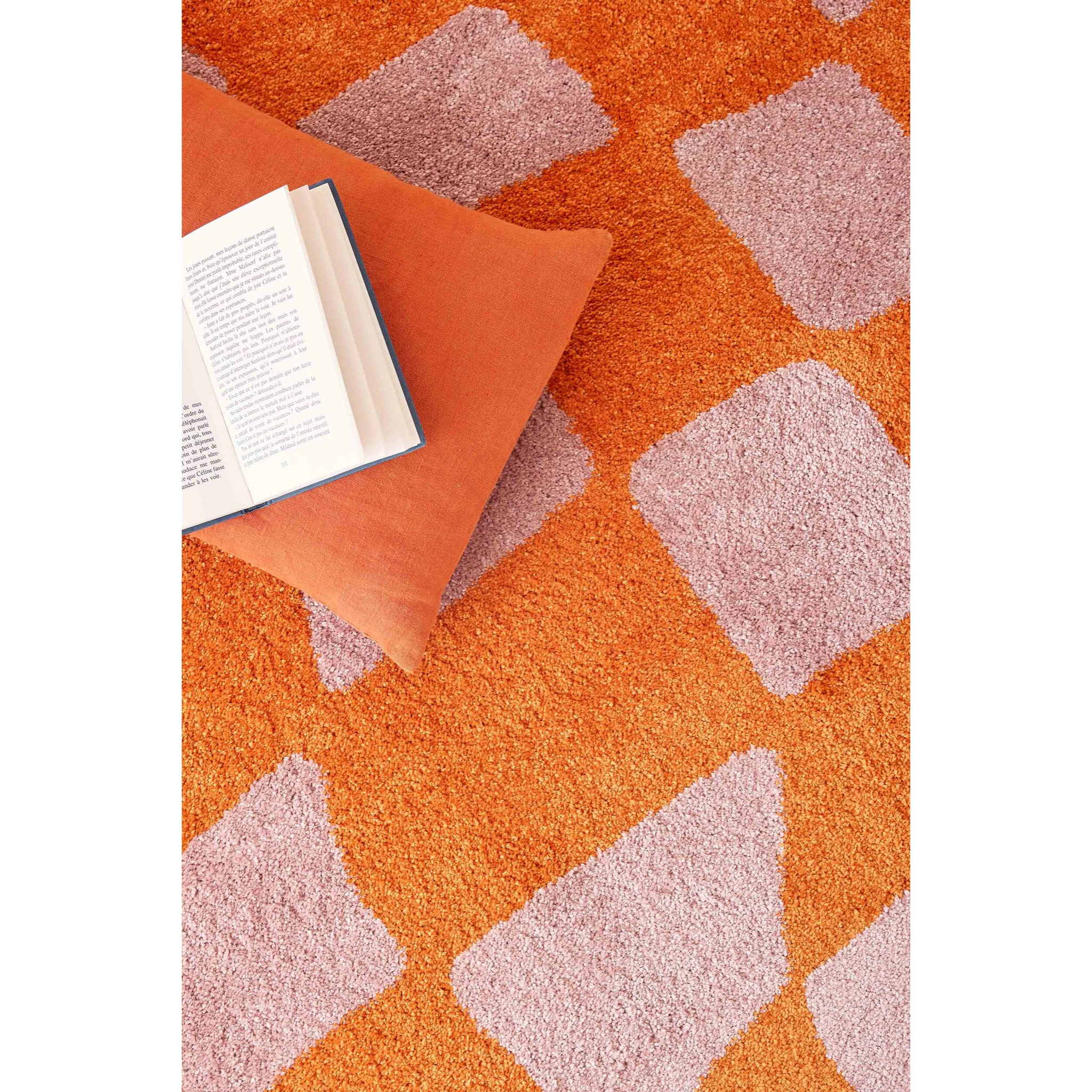 GROOVY - Tapis rétro coloré style seventies - Confortable et moelleux - Orange