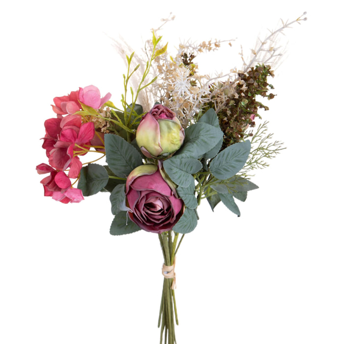 Bouquet Rose Inglesi - Pezzi 3 - Colore: Multicolore - 18xH50x17cm - Bianchi Dino -