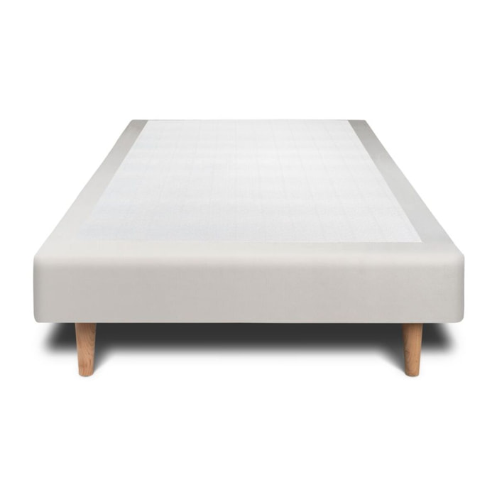 Sommier Tapissier Velours Ep14 - pieds bois