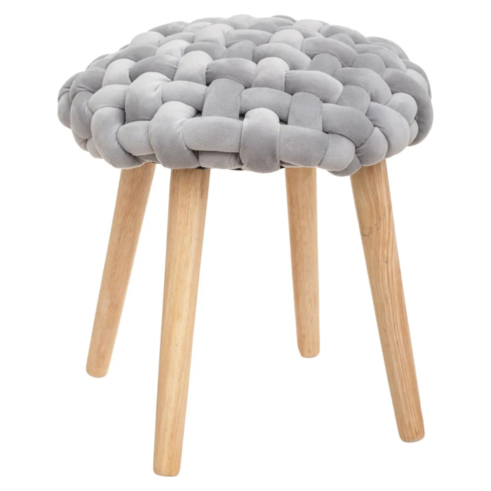 Tabouret tricot gris