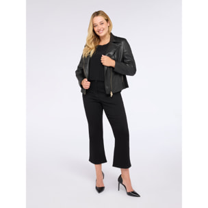 Fiorella Rubino - Chaqueta biker con cremallera asimétrica - Negro