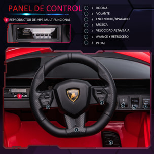 Coche Eléctrico 12V para Niños +3 Años Lamborghini SIAN Mando a Distancia Rojo