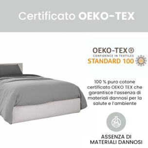 Intrecci Parure Copripiumino Bicolore 100% Cotone 200x240 , Piazza e Mezza