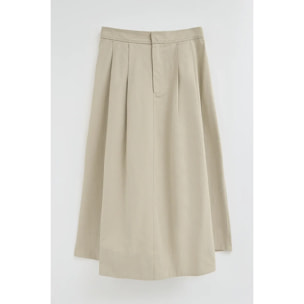 Falda color piedra con pliegues Polo Club