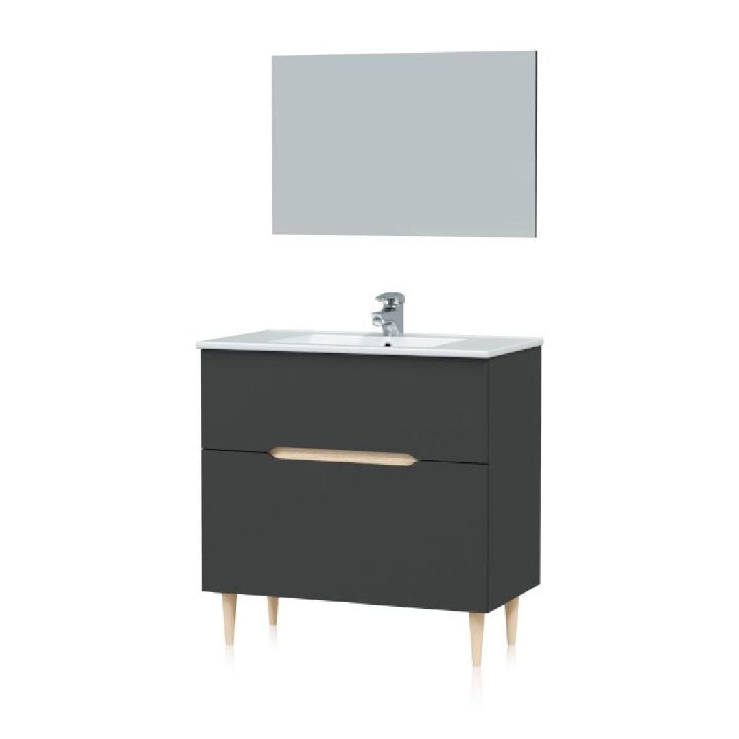 Mueble de baño Opera 80 Antracita - Roble