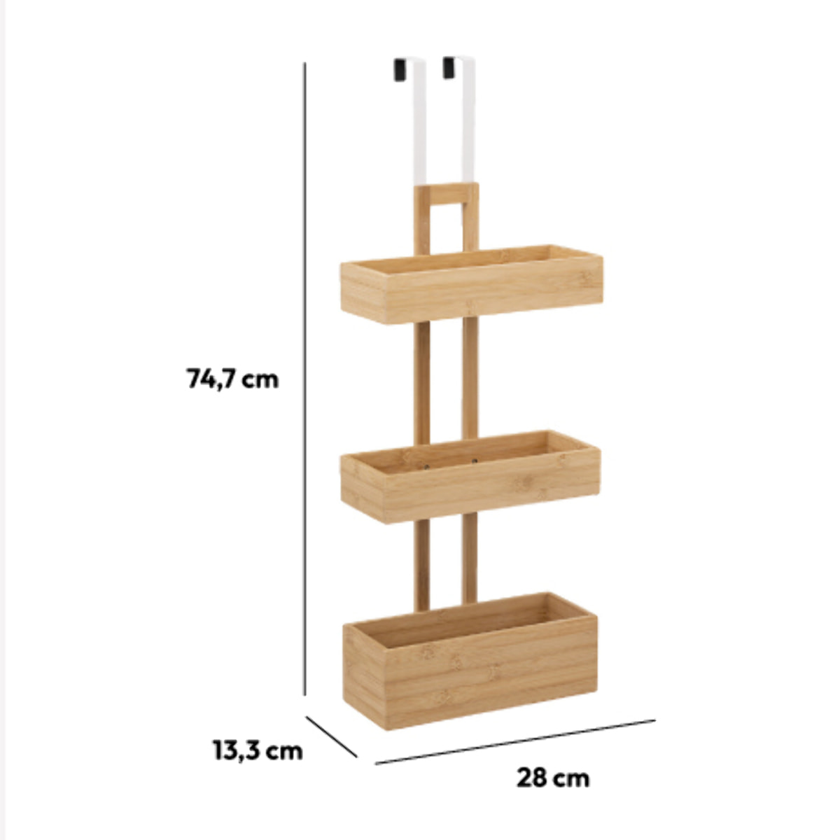 Étagère de porte 3 niveaux Bambou
