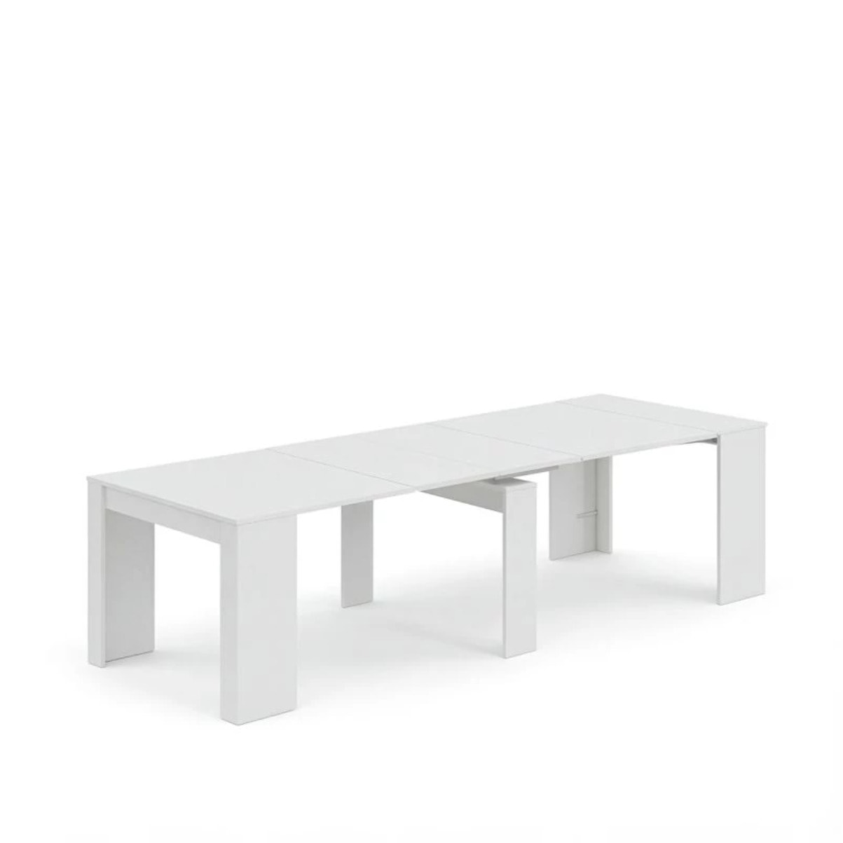 Mesa consola extensible Denis en blanco artik 50-235 cm Blanco Artik (Blanco Mate)