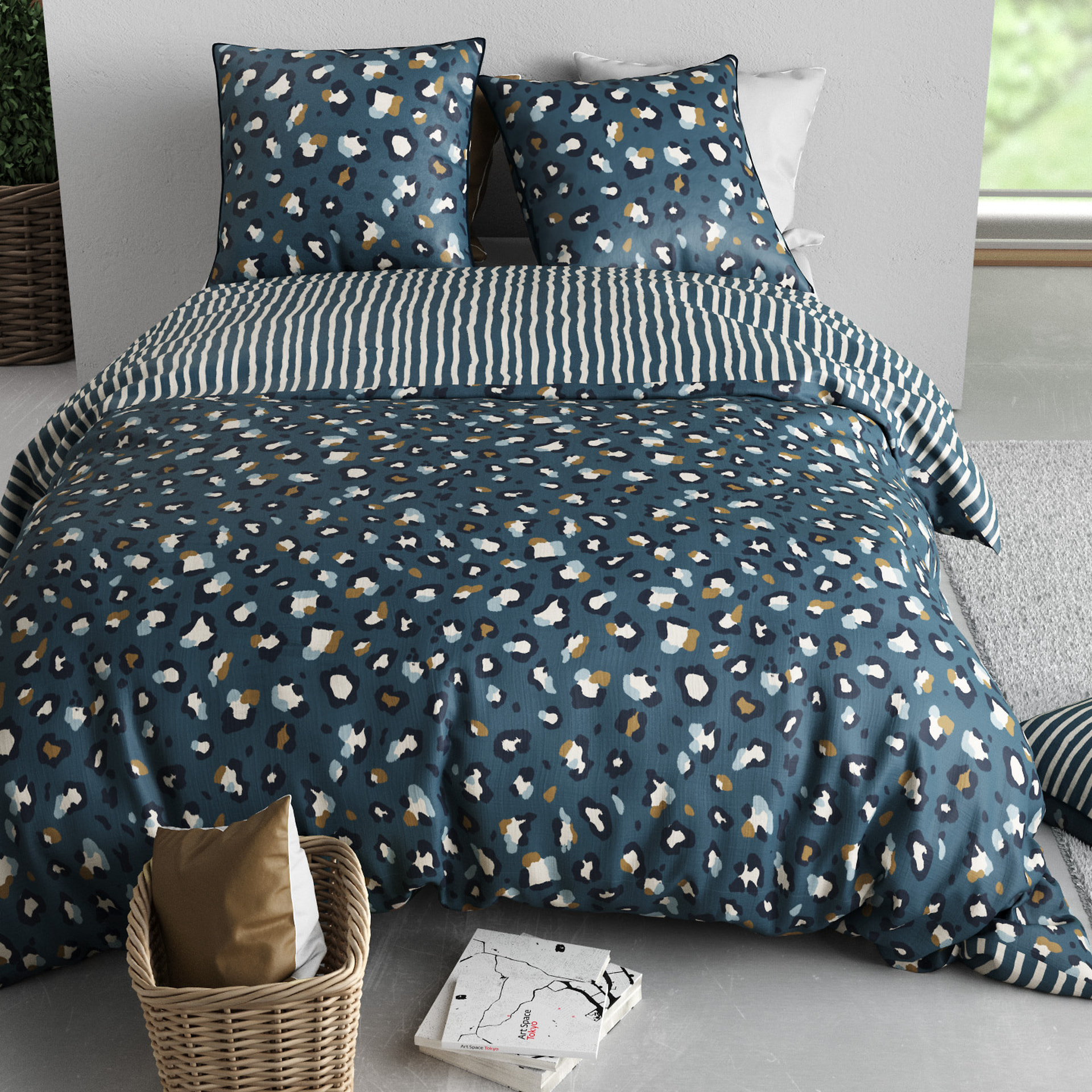 Parure Housse De Couette 3pcs 100% Coton 57 Fils MILOU