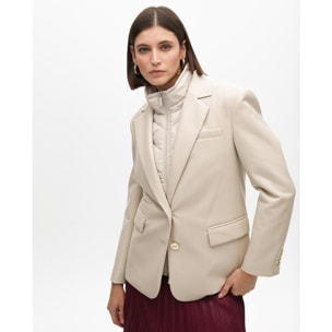 Blazer Dritto Effetto Pelle