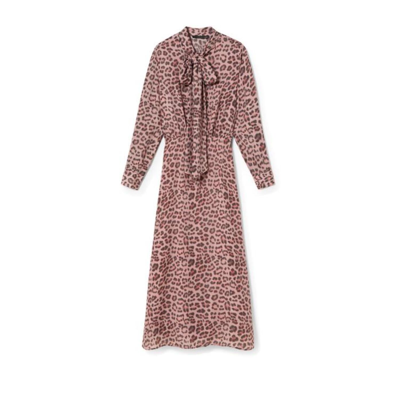 Vestito animalier con fiocco