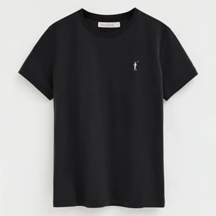 Pack mujer de dos camisetas negra y blanca de manga corta y cuello redondo con bordado Rigby Go