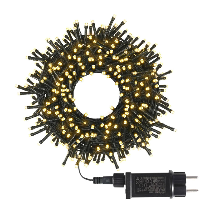 guirnaldas con 480 luces led en blanco cálido - cable 3m