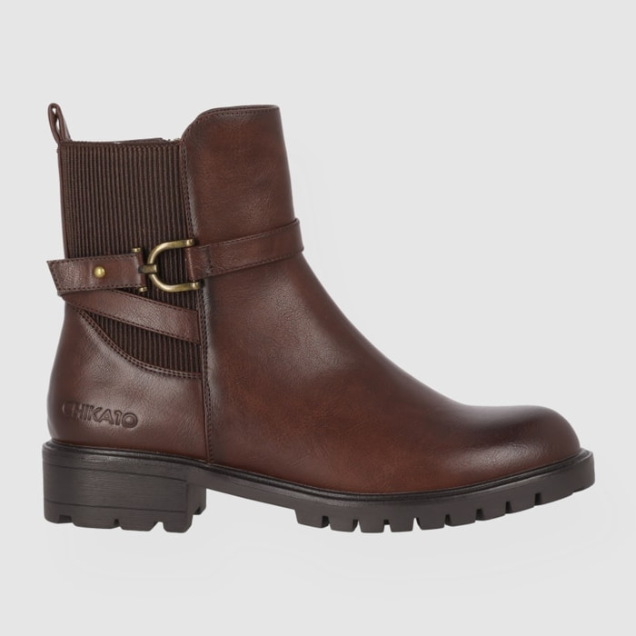 Botines - Marron - Tacón: Bajo