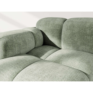 Grace - module d'assise gauche en velours texturé - Vert sauge