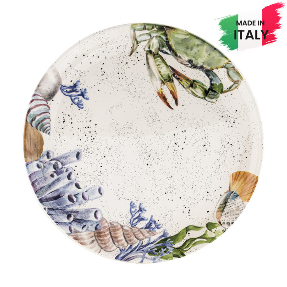 Piatto da portata tondo Ponza in ceramica sottosmalto